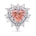 Pink heart-cut lab-grown diamond ring