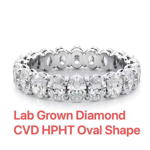 Oval-cut lab-grown diamond wedding band
