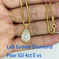 Pear lab-grown diamond solitaire necklace