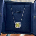Cushion-cut lab-grown diamond pendant necklace