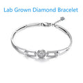Round lab-grown diamond four-prong bracelet