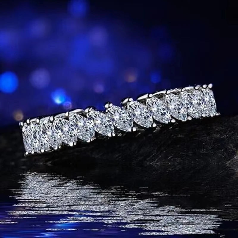 Marquise diamond wedding band