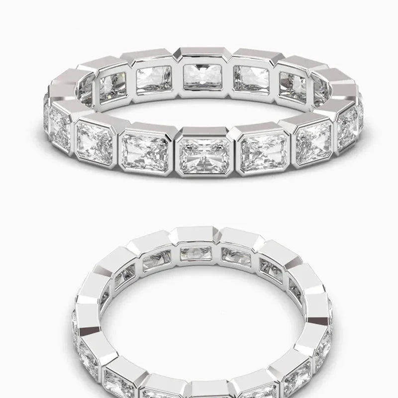 Radiant lab-grown diamond band ring
