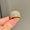 Lab-grown diamond braided gold ring