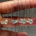 Mixed-cut lab-grown diamond two-stone necklace