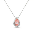 Fancy pink pear lab-grown diamond pendant necklace