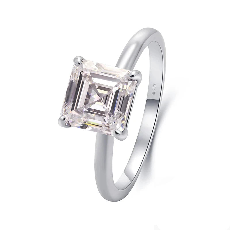 Square-cut lab-grown diamond ring