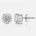 Round lab-grown diamond stud earrings