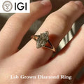 Marquise lab-grown diamond split-shank ring