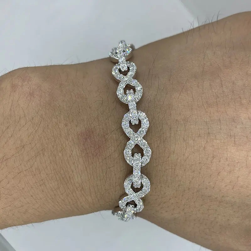 Round lab-grown diamond chain bracelet