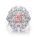 Fancy pink radiant lab-grown diamond accent ring