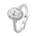 Oval lab-grown diamond ring with accent stones