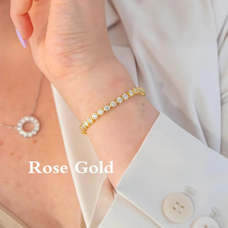 Round diamond bezel bracelet design