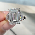Lab-grown diamond ring with side-stone design options