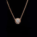 Round lab-grown diamond bezel pendant necklace