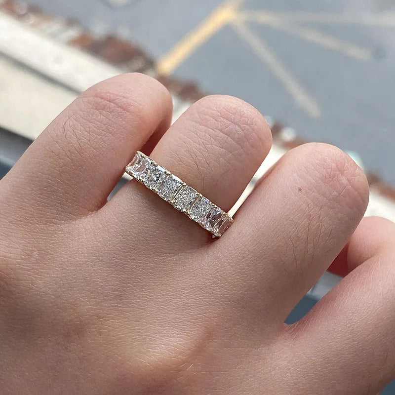 Eleven-stone radiant-cut lab-grown diamond band