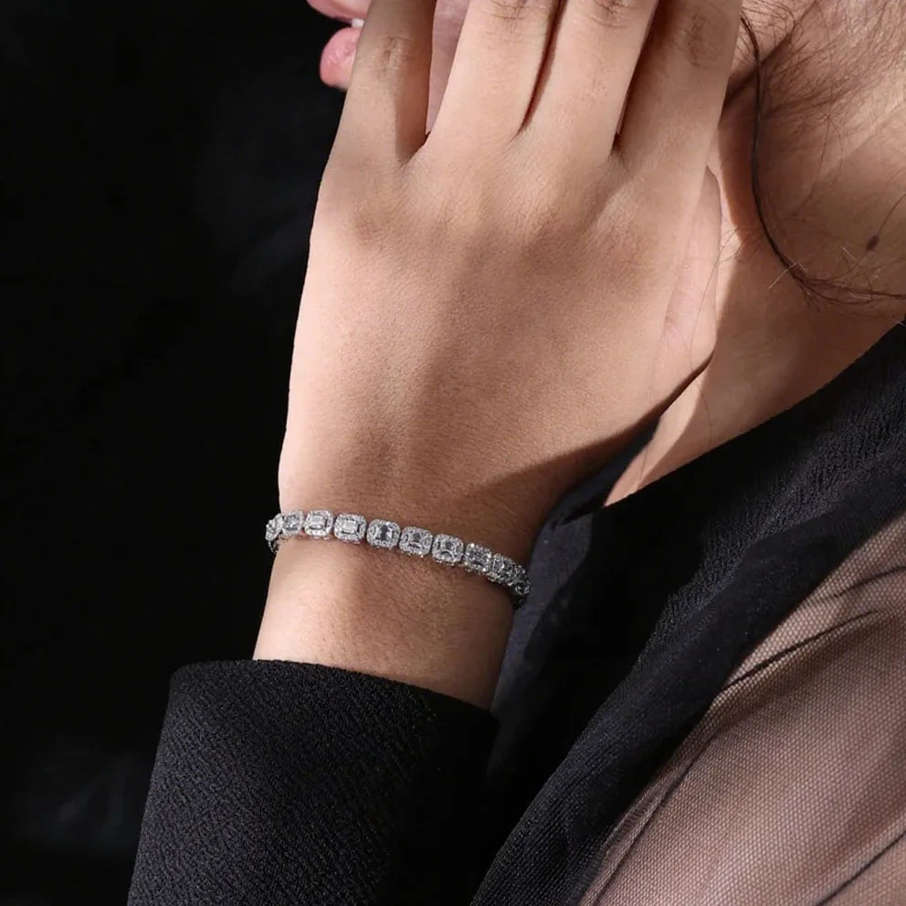 Lab-grown diamond mixed-cut bracelet