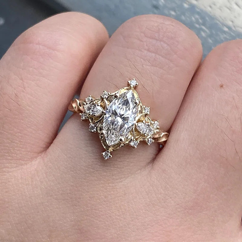 Marquise diamond engagement ring