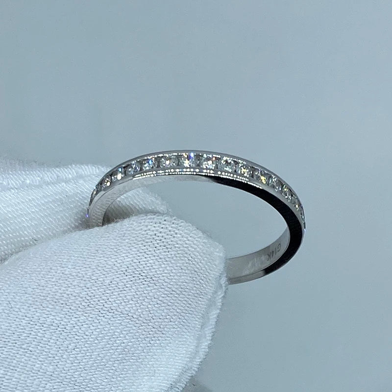 Round diamond eternity wedding band