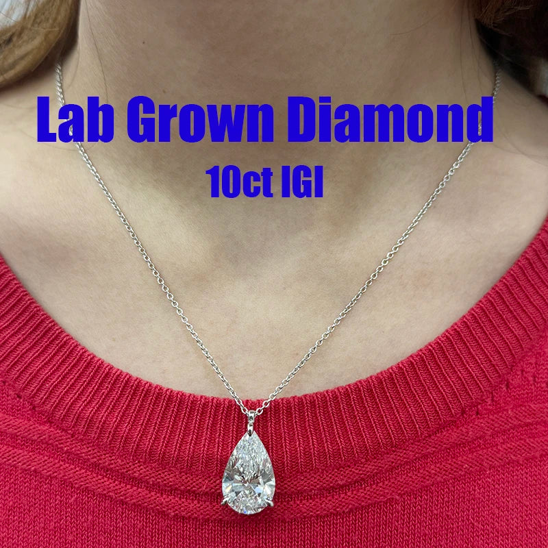 Pear diamond statement pendant