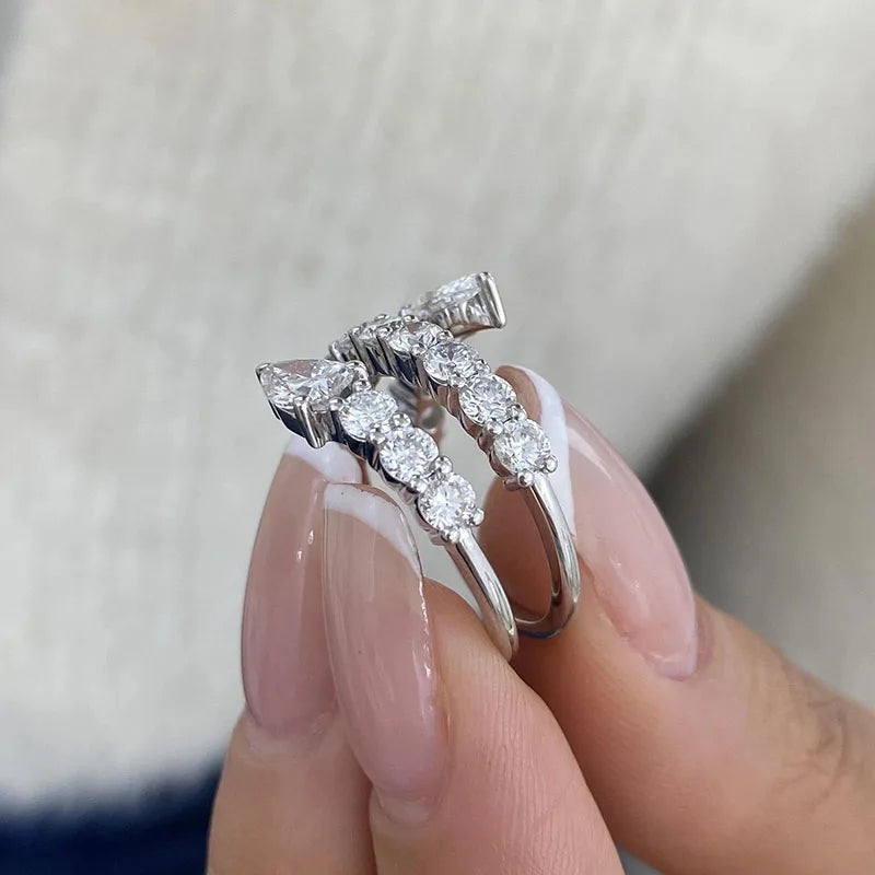 Mixed-cut lab-grown diamond wrap ring