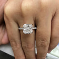 Five carat cushion-cut lab-grown diamond ring