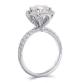 One and a half carat round lab-grown diamond floral ring