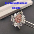 Three carat fancy pink lab-grown diamond ring