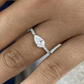 East–west pear-cut lab-grown diamond engagement ring