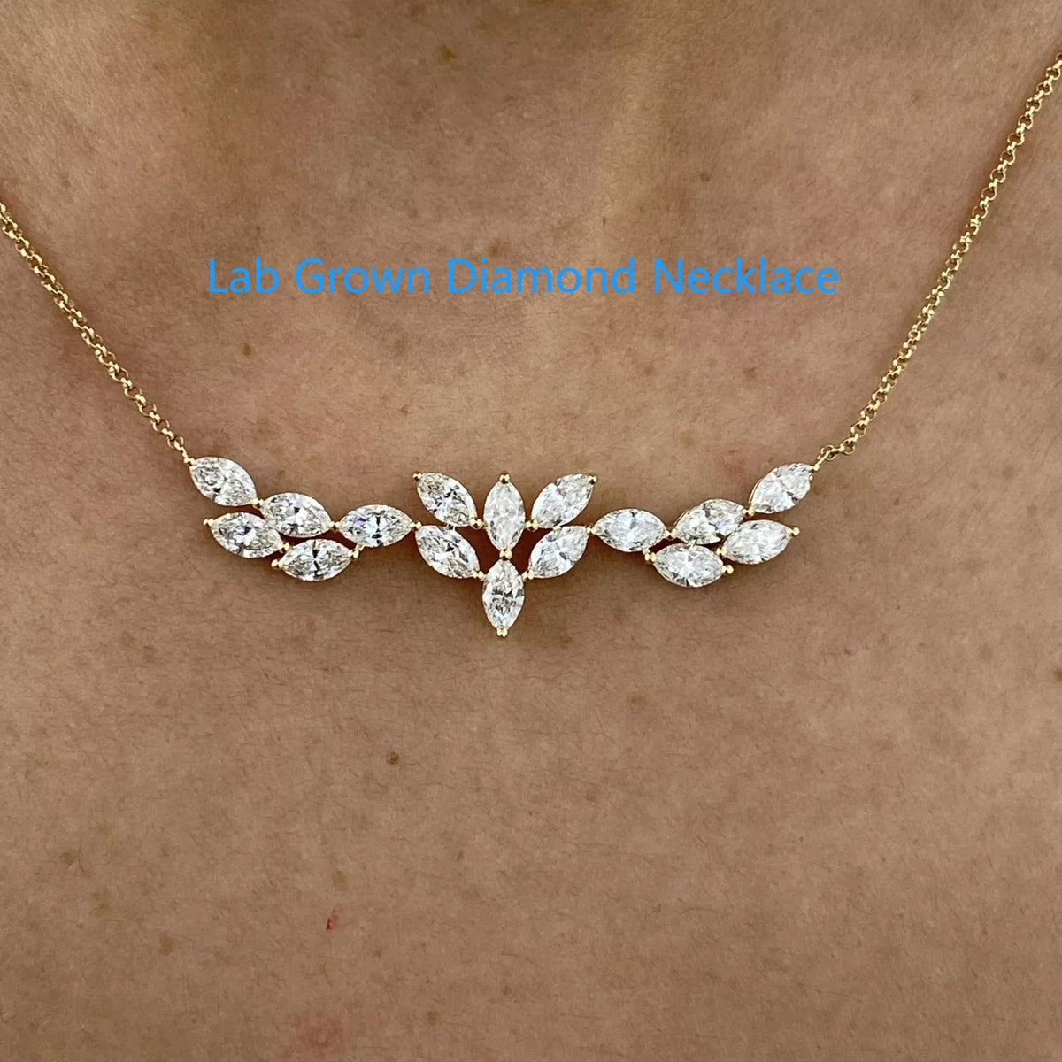 Marquise lab-grown diamond necklace