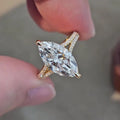 Marquise-cut lab-grown diamond engagement ring