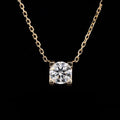 Round lab-grown diamond pendant necklace