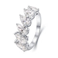 Six-stone pear-cut lab-grown diamond band