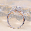Round lab-grown diamond two-tone gold engagement ring