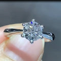 Round lab-grown diamond engagement ring