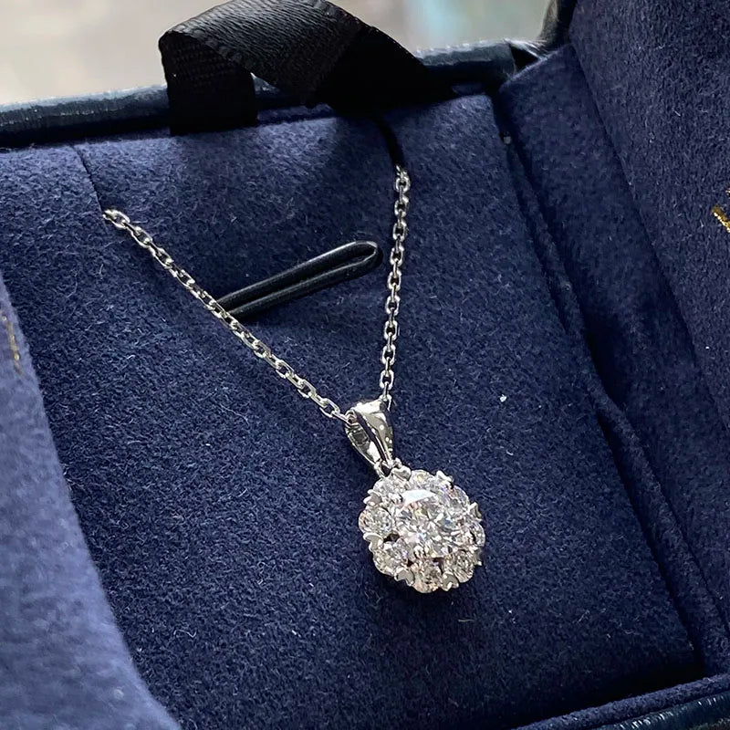 Diamond solitaire pendant on fine chain