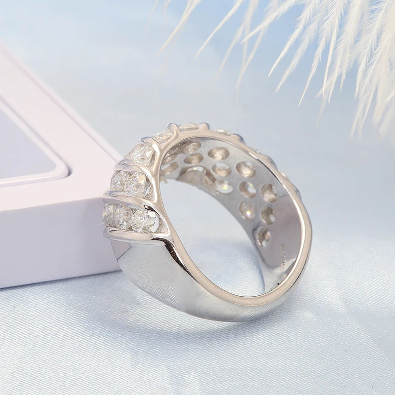 Round lab-grown diamond ring with halo accents