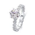 Round lab-grown diamond engagement ring with accent stones