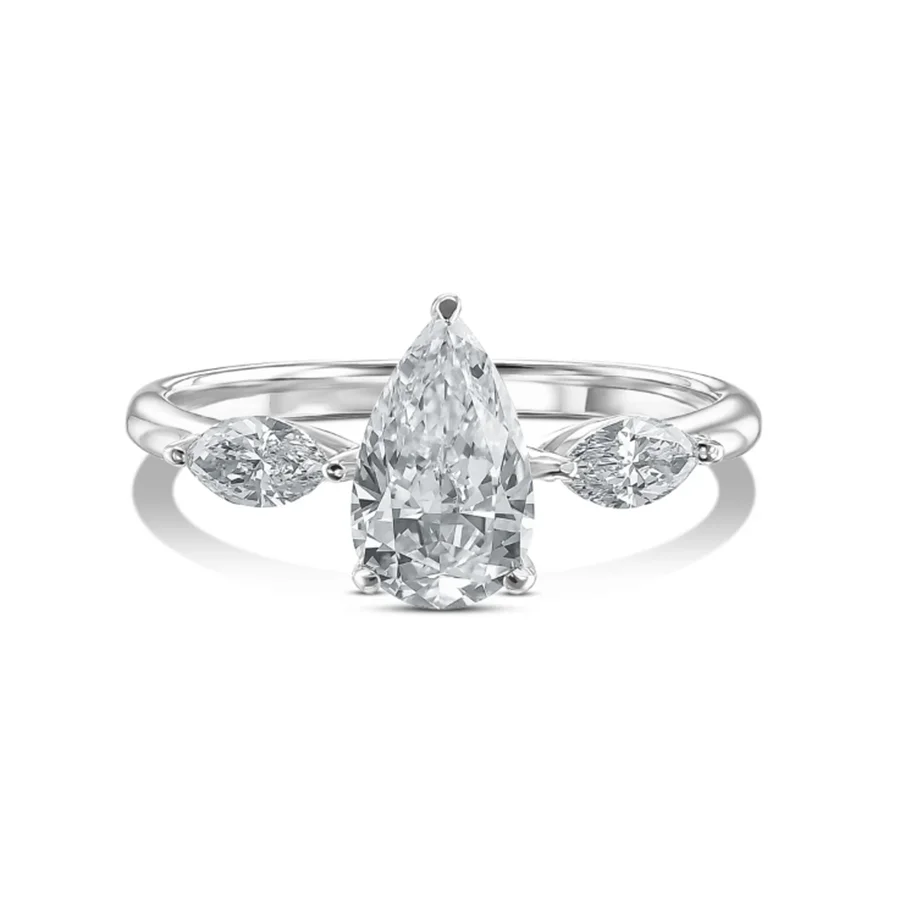 Lab-grown diamond pavé engagement ring