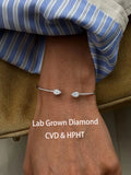 Lab-grown diamond cuff bracelet