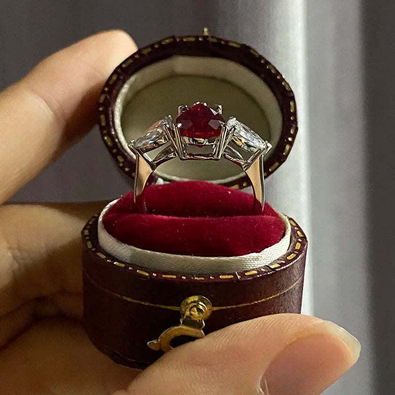 Coordinated ruby and lab-grown diamond jewelry