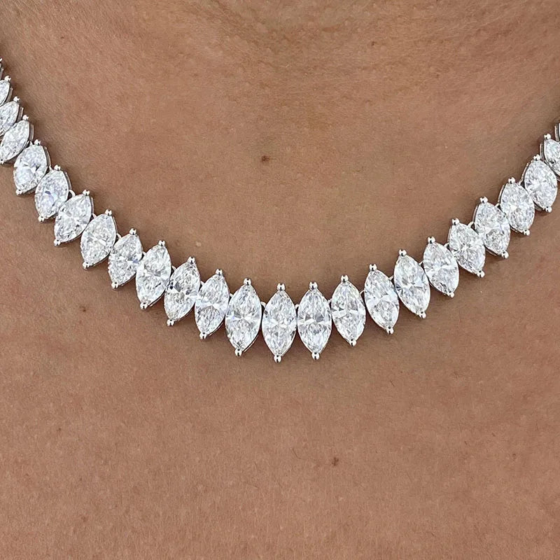 Marquise diamond necklace design