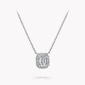 Emerald-cut lab-grown diamond pendant necklace
