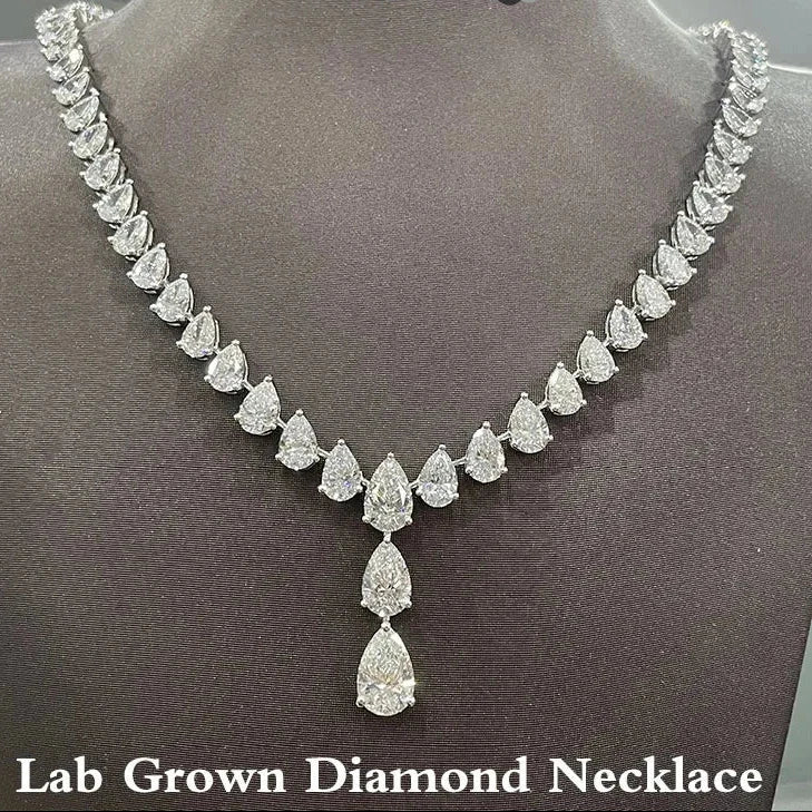 Pear-cut lab-grown diamond necklace