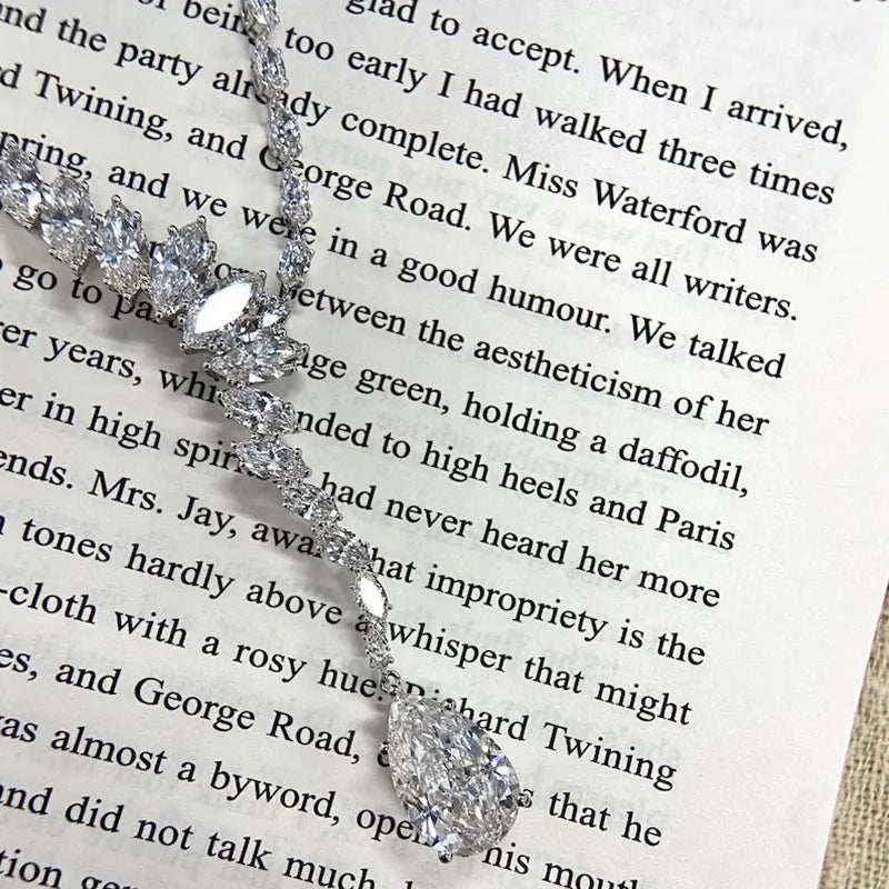Lab-grown diamond pear pendant necklace