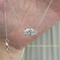 Marquise lab-grown diamond accent necklace