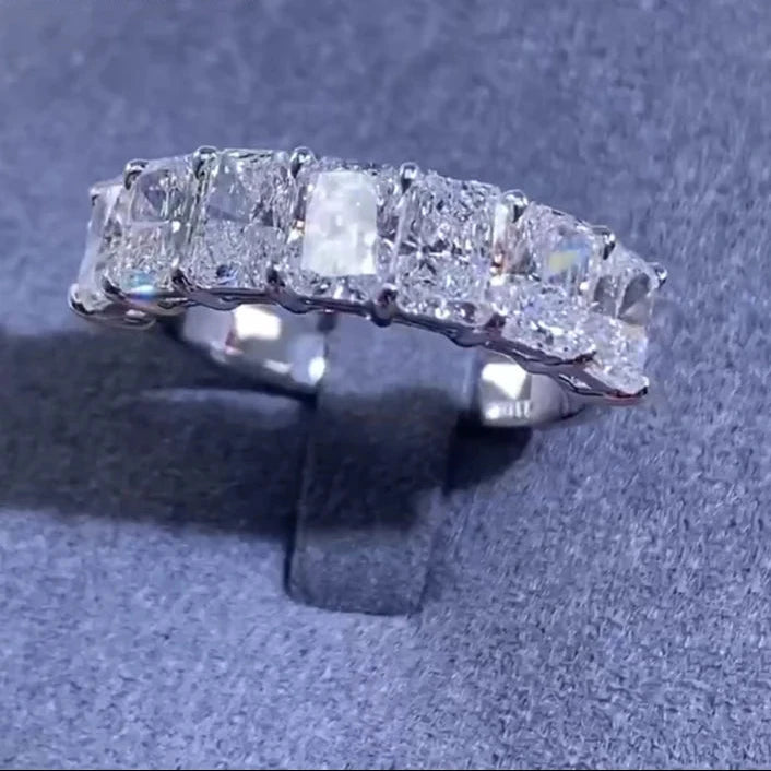 Radiant-cut lab-grown diamond wedding band