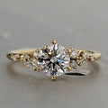 Round lab-grown diamond cluster engagement ring