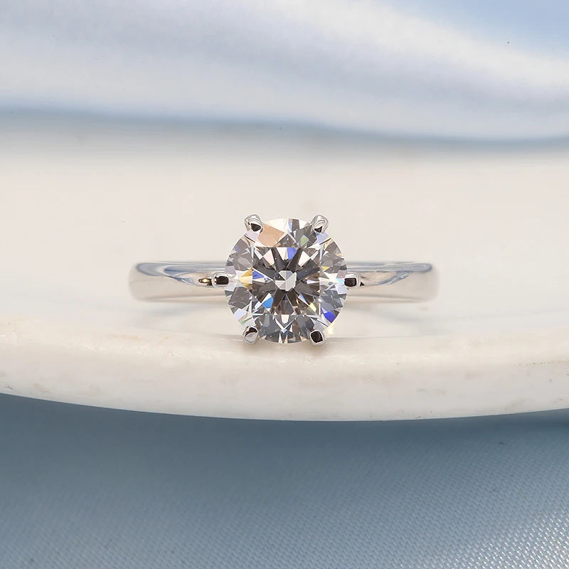 2.5 carat lab-grown diamond ring with diamond accents