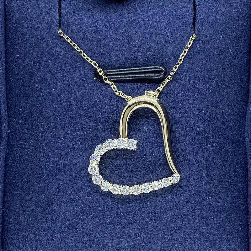 Lab-grown diamond heart pendant necklace